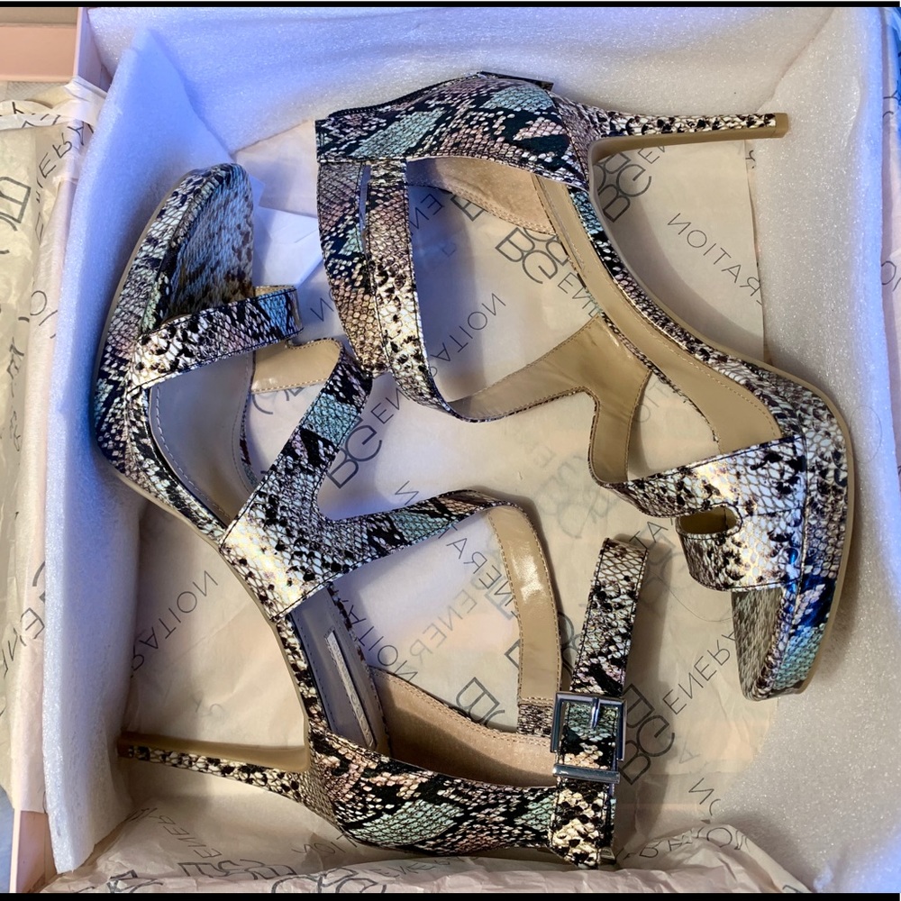 BCBGeneration EDDI Heels- Cotton Candy Snake Print - Picture 5 of 7